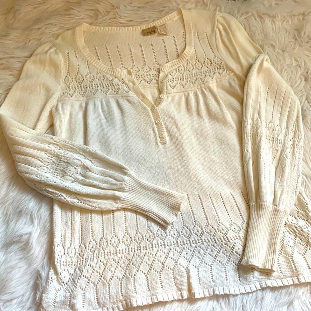 Day Trip Cotten and Rayon woven babydoll sweater!